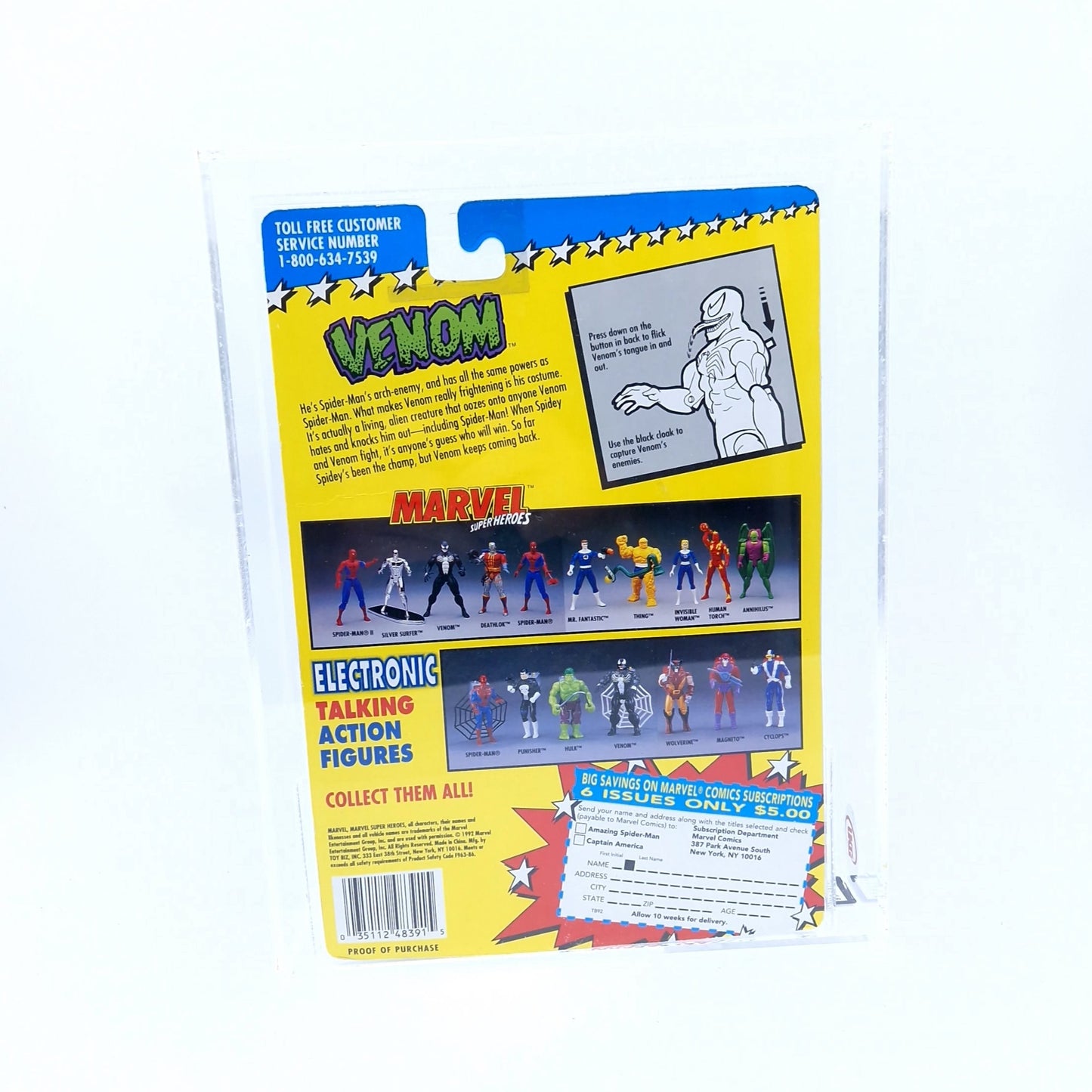 MARVEL SUPER HEROES ☆ VENOM GRADED 80 UKG Action Figure ☆ Toybiz Sealed Carded