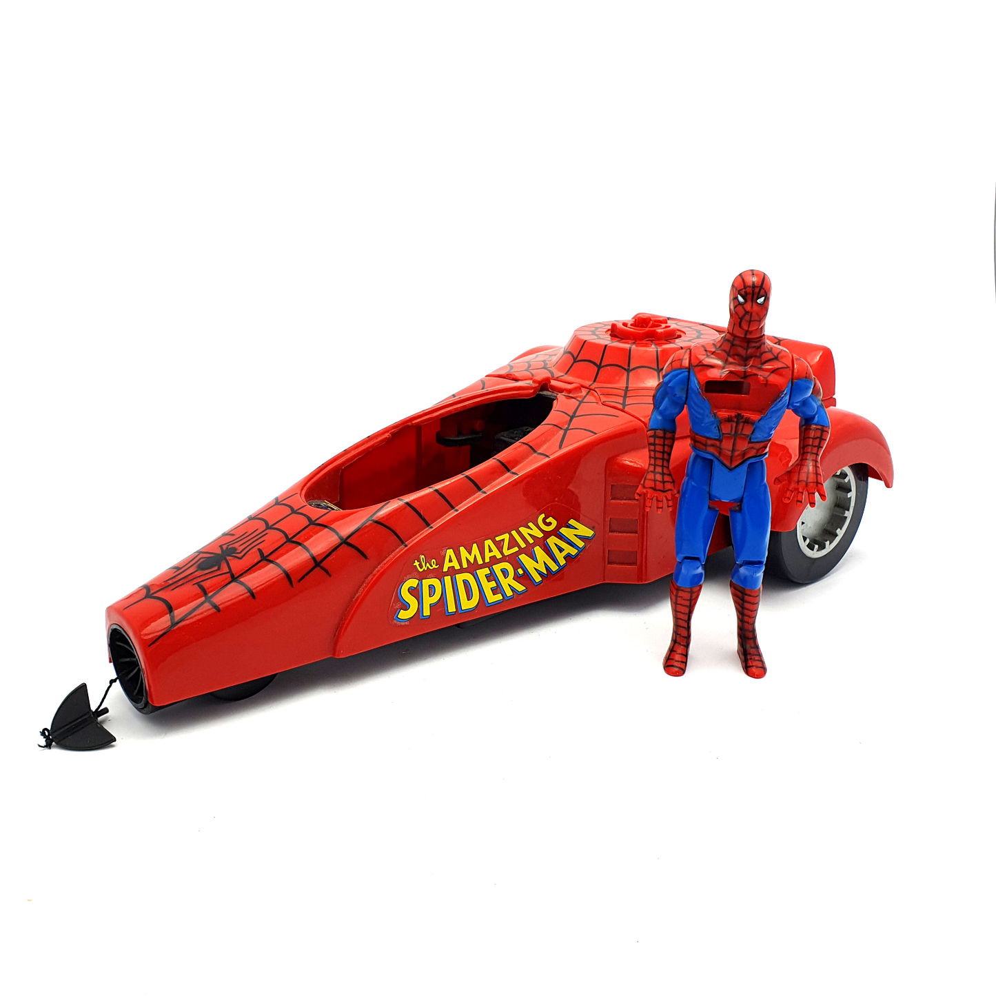 MARVEL SUPERHEROES ☆ SPIDER-MAN DRAGSTER & Figure Vehicle ☆ Marvel Toybiz 90s Original