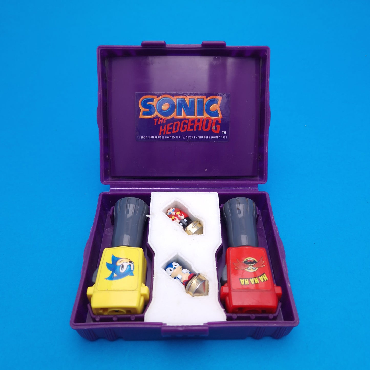SONIC THE HEDGEHOG ☆ SONIC DUEL SPINJAS Figures ☆ Spinning Game Sega Tomy 90s