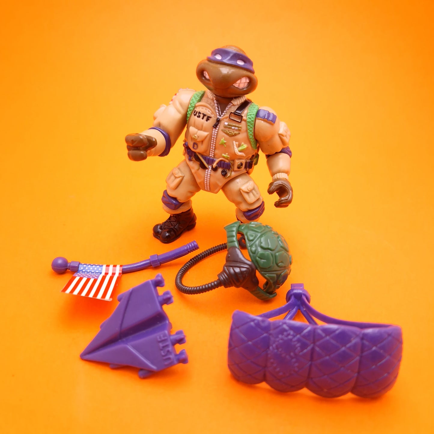 TEENAGE MUTANT NINJA TURTLES ☆ PRO PILOT DON Mutant Military Complete Figure ☆ 90s Vintage