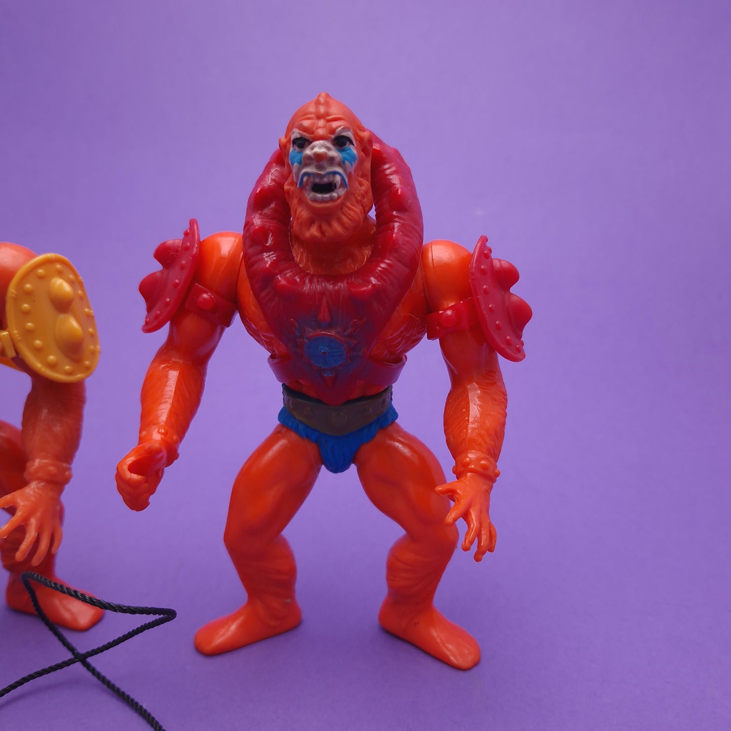 MASTERS OF THE UNIVERSE ☆ BEAST MAN RED YELLOW Vintage Figure ☆ MOTU Loose 80s Mattel Original