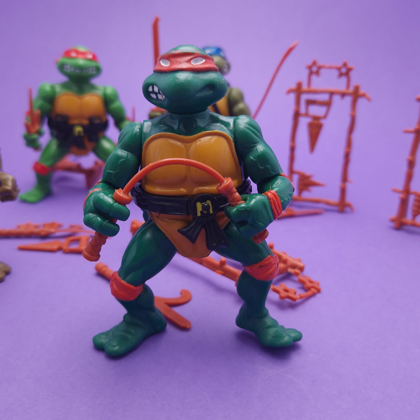 TEENAGE MUTANT NINJA TURTLES ☆ TMNT LEO RAPH MIKE DON Set of 4 Vintage Figures ☆ Loose 80's