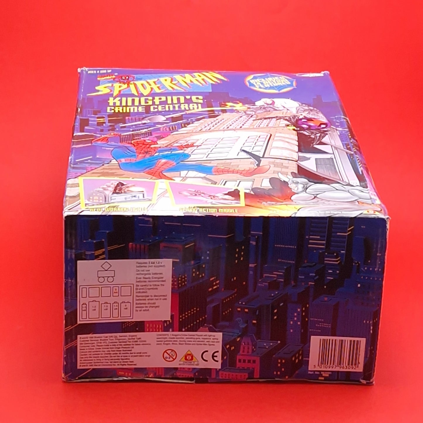 SPIDER-MAN ANIMATED SERIES ☆ KINGPIN'S CRIME CENTRAL Vintage Mini Figure Playset ☆ Marvel BOXED Bluebird 90s Original