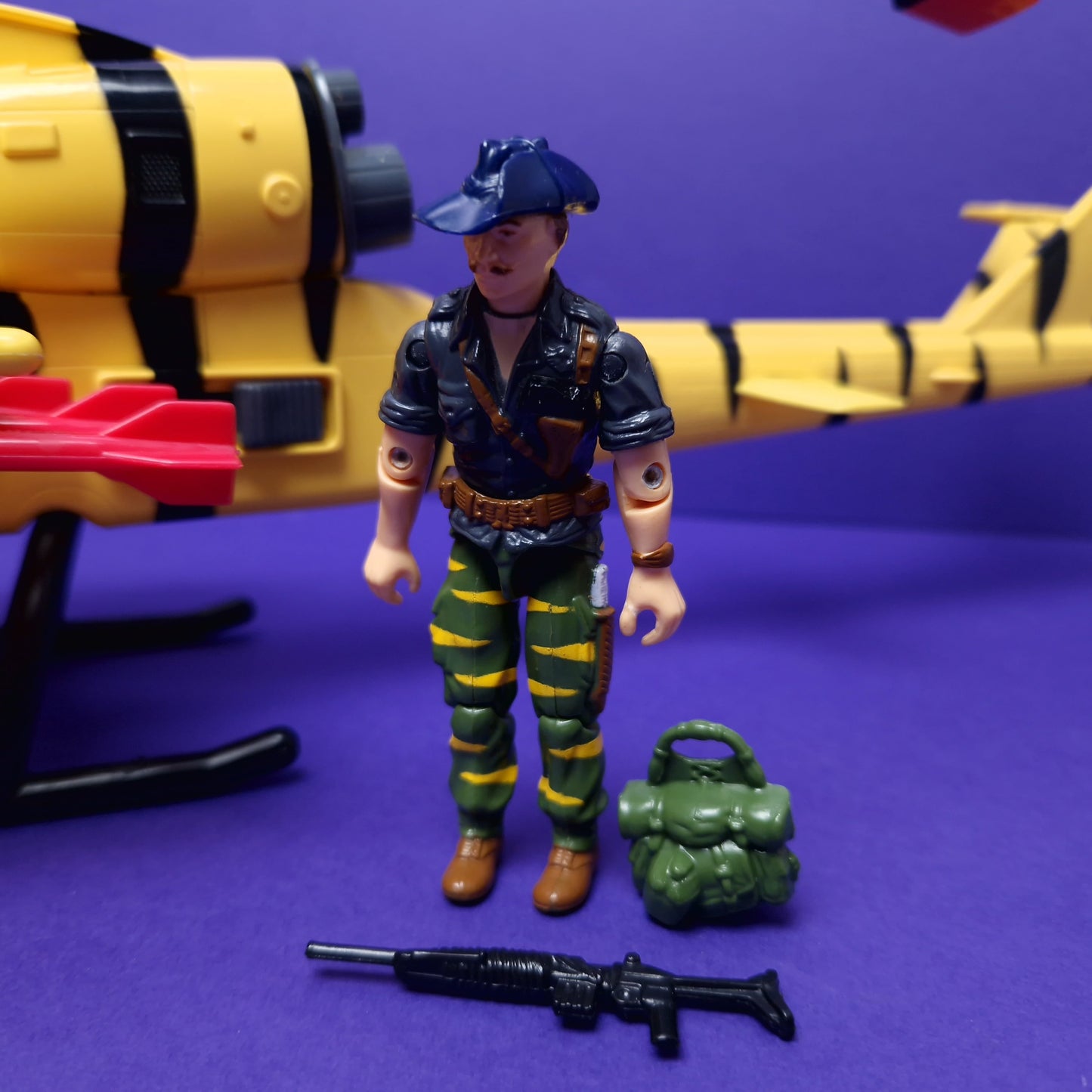 G.I.JOE ☆ TIGER FLY Vehicle WILD BILL / RECONDO Figure ☆ Boxed ACTION FORCE Hasbro 1988