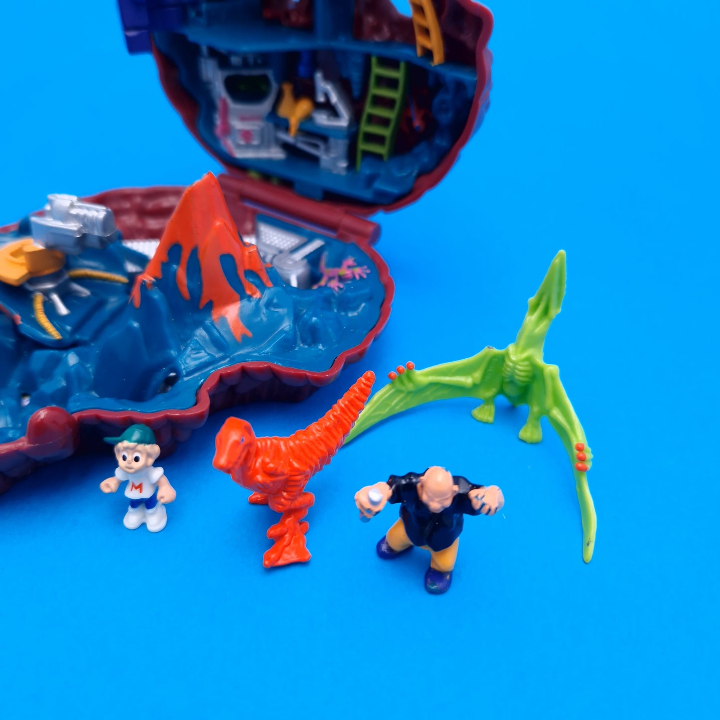 MIGHTY MAX ☆ DINO LAB Blows Up Mutasaurus Doom Zones Figure Playset ☆ Vintage Complete