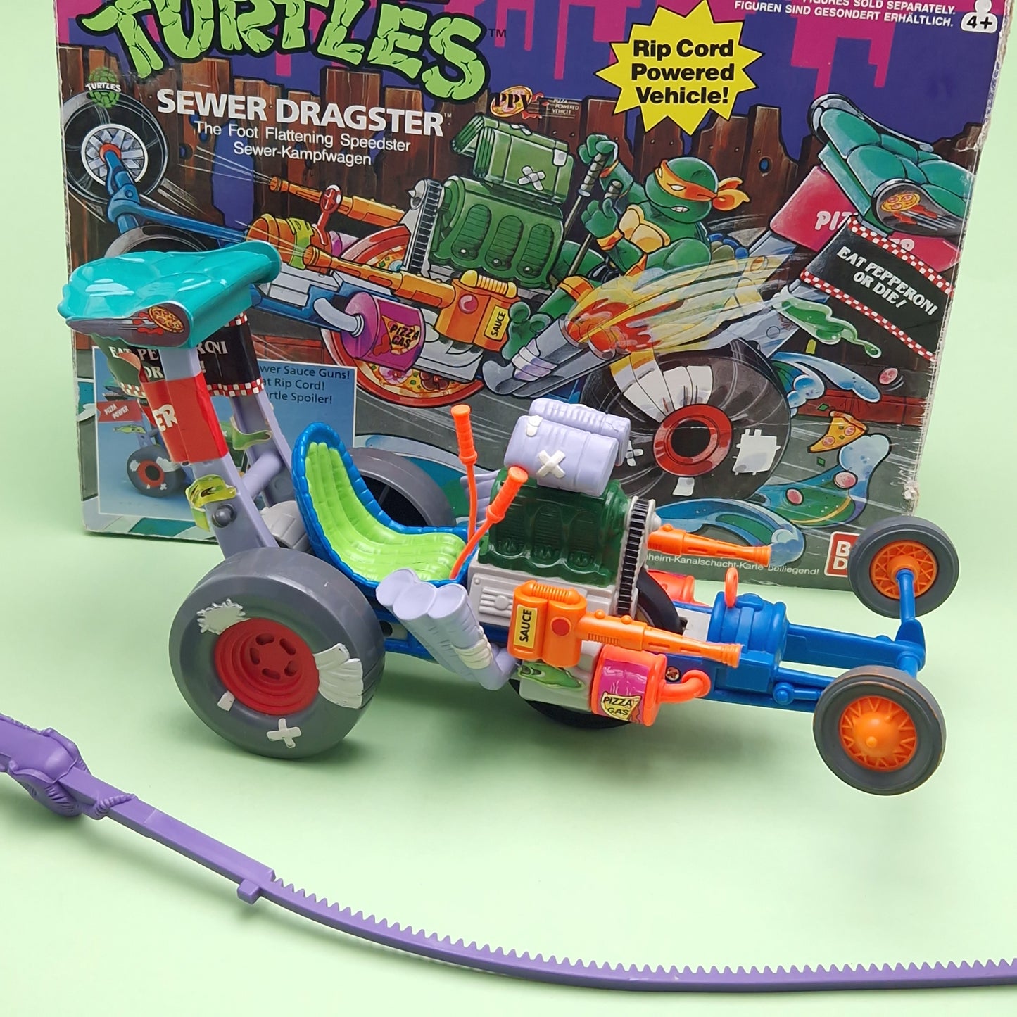 TEENAGE MUTANT NINJA TURTLES ☆ SEWER DRAGSTER Vintage Action Figure Vehicle ☆ Loose BOXED