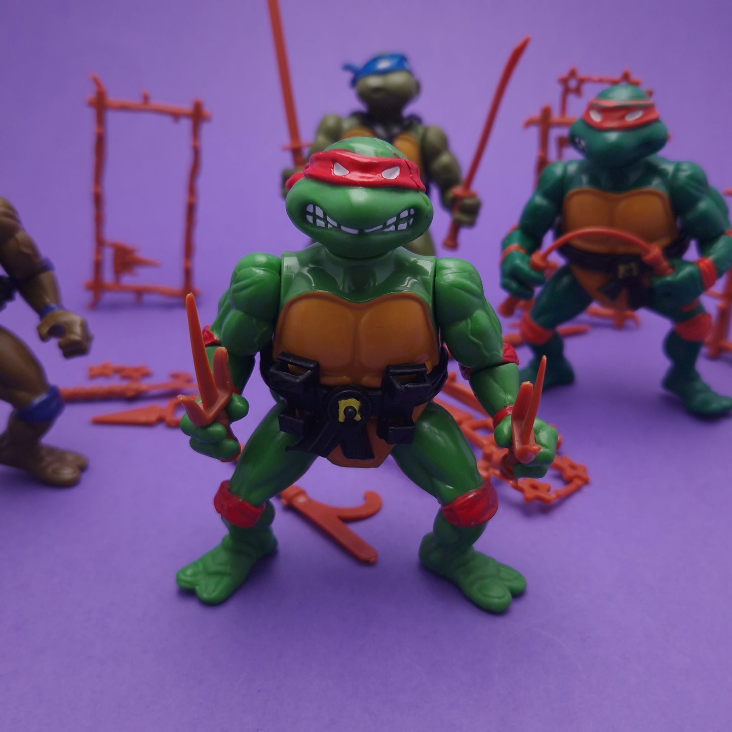 TEENAGE MUTANT NINJA TURTLES ☆ TMNT LEO RAPH MIKE DON Set of 4 Vintage Figures ☆ Loose 80's