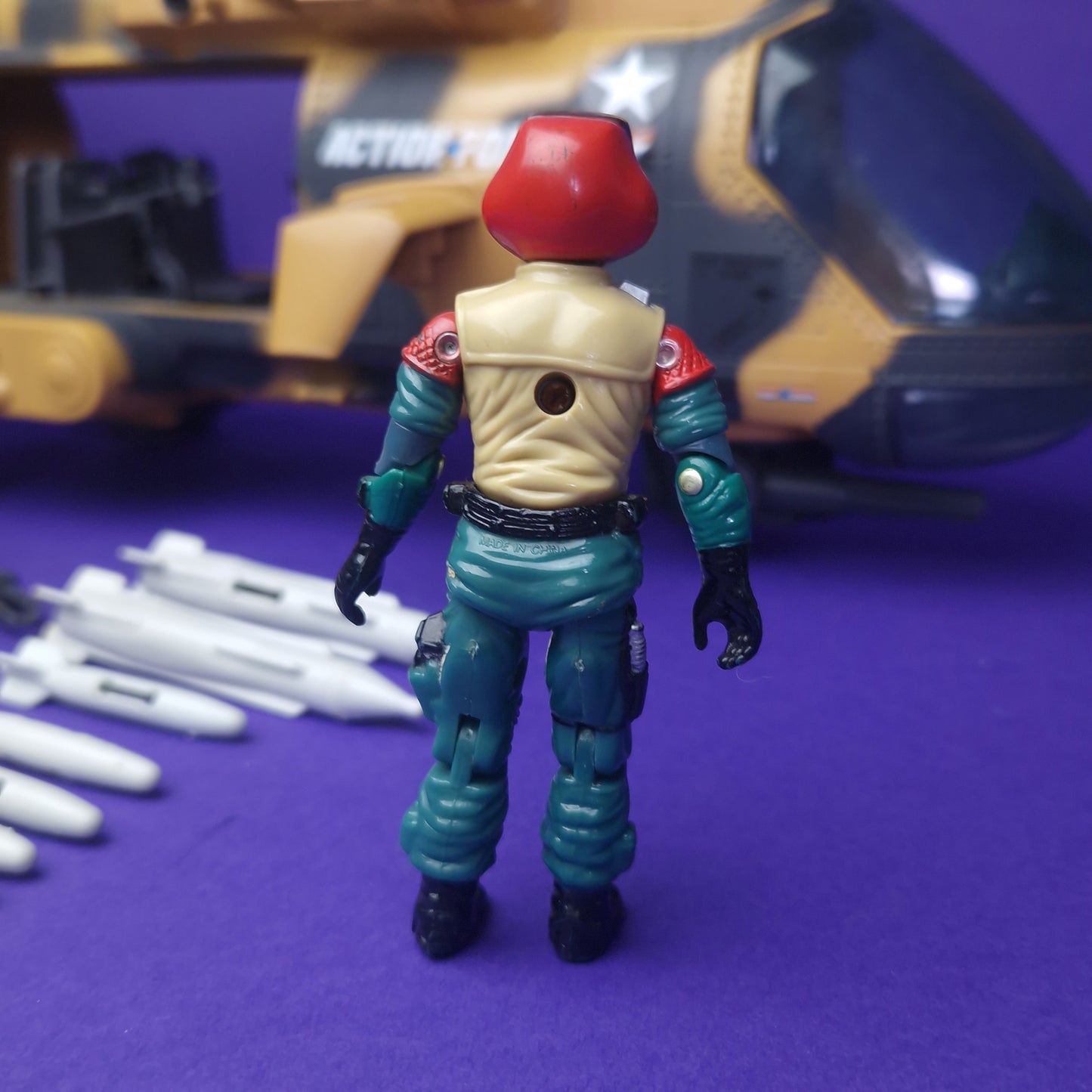 ACTION FORCE ☆ TOMAHAWK HELICOPTER Vehicle Lift Ticket Figure ☆ G.I JOE Hasbro 1986