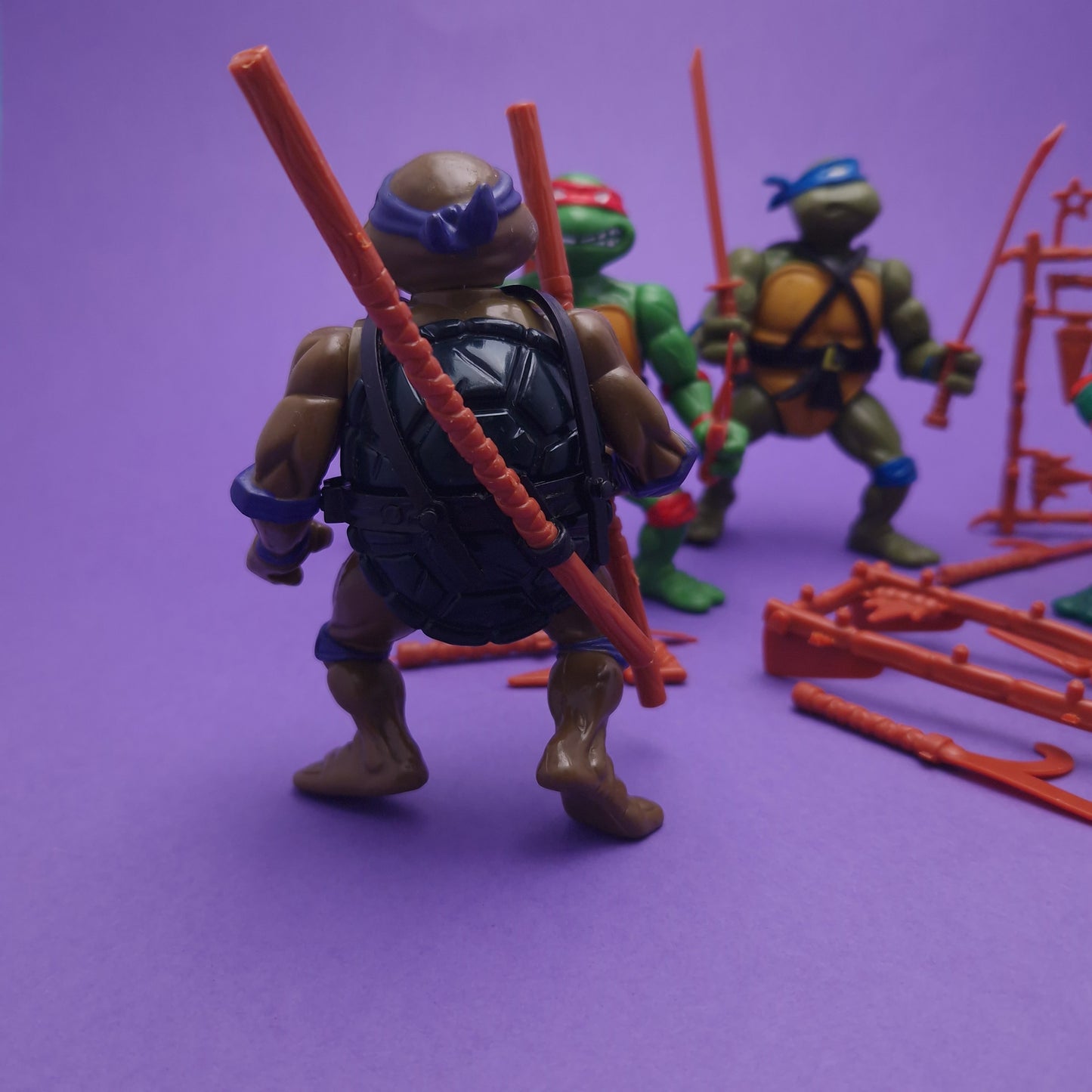 TEENAGE MUTANT NINJA TURTLES ☆ TMNT LEO RAPH MIKE DON Set of 4 Vintage Figures ☆ Loose 80's