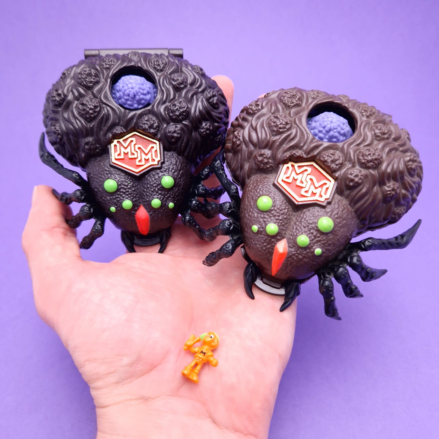 MIGHTY MAX ☆ TRAPPED BY ARACHNOID & 1ST EDITION Orange Max Doom Zone Vintage Figure Playset