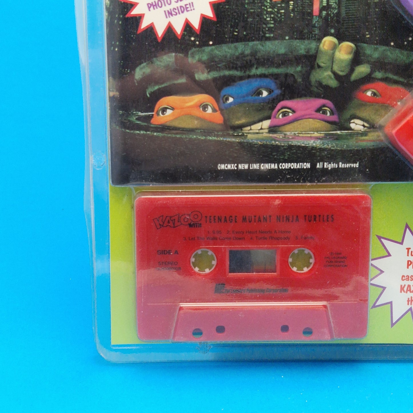 TEENAGE MUTANT NINJA TURTLES ☆ Turtle Power KAZOO Cassette Set Book SEALED Vintage ☆ 90s RARE HP