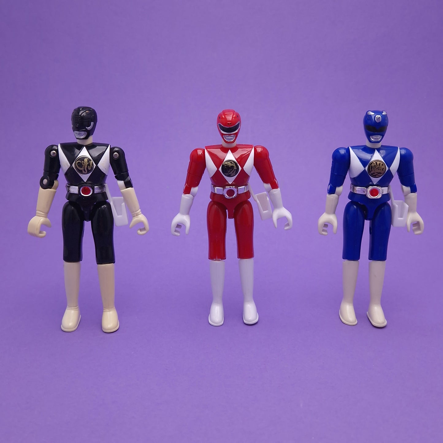 POWER RANGERS MMPR ☆ BLACK BLUE RED Rangers Figures ☆ Vintage Bandai 90s