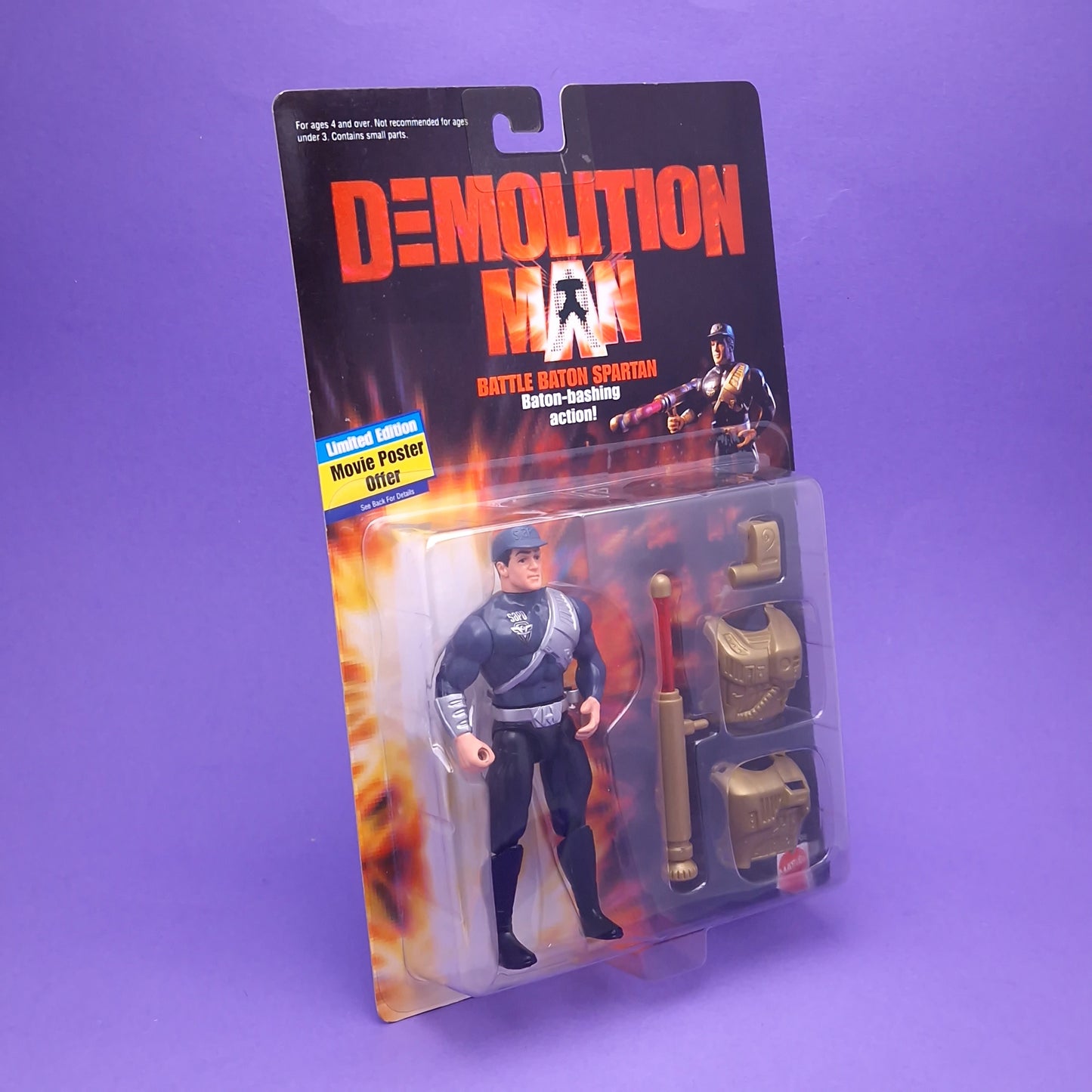 DEMOLITION MAN ☆ BATTLE BATON SPARTAN Vintage Action Figure ☆ MOC Carded Sealed