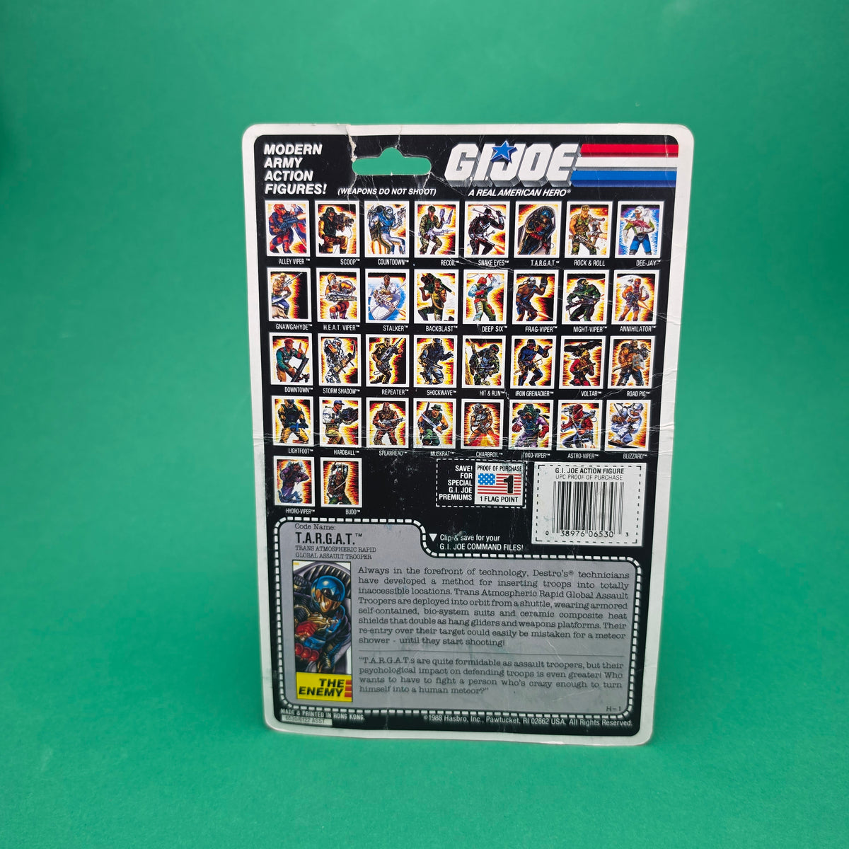 G.I. JOE ☆ T.A.R.G.A.T Figure Complete ☆ Action Force Hasbro 1988 Card