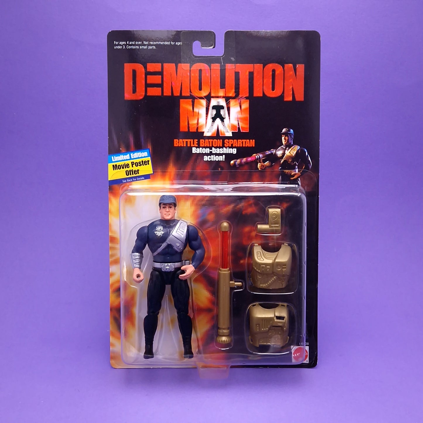 DEMOLITION MAN ☆ BATTLE BATON SPARTAN Vintage Action Figure ☆ MOC Carded Sealed