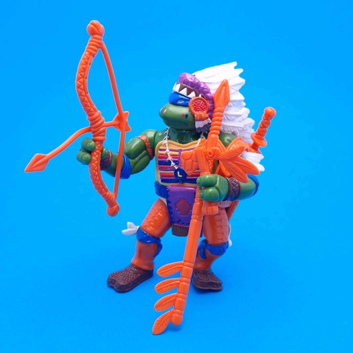 TEENAGE MUTANT NINJA TURTLES ☆ CHIEF LEO Wacky Wild West Figure ☆ 90s Vintage