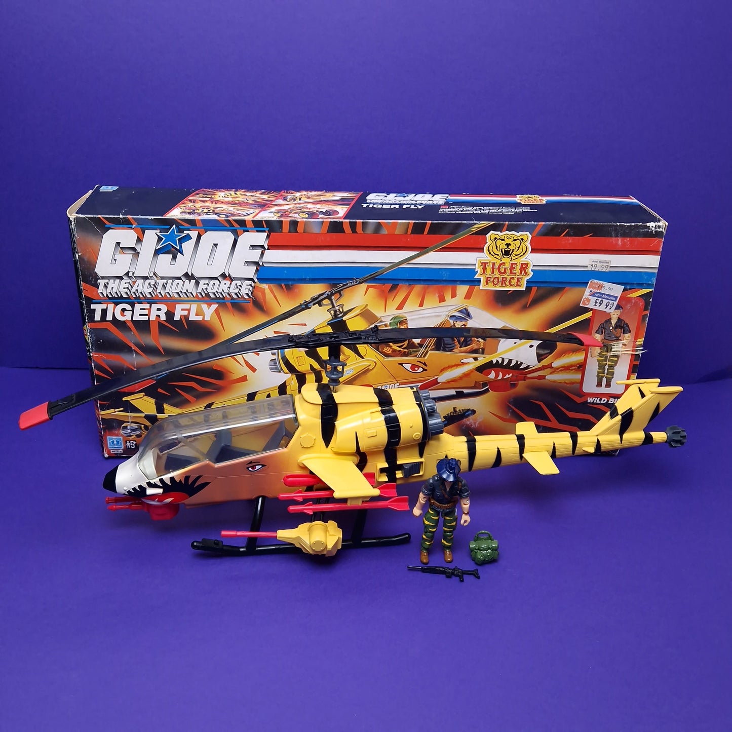 G.I.JOE ☆ TIGER FLY Vehicle WILD BILL / RECONDO Figure ☆ Boxed ACTION FORCE Hasbro 1988