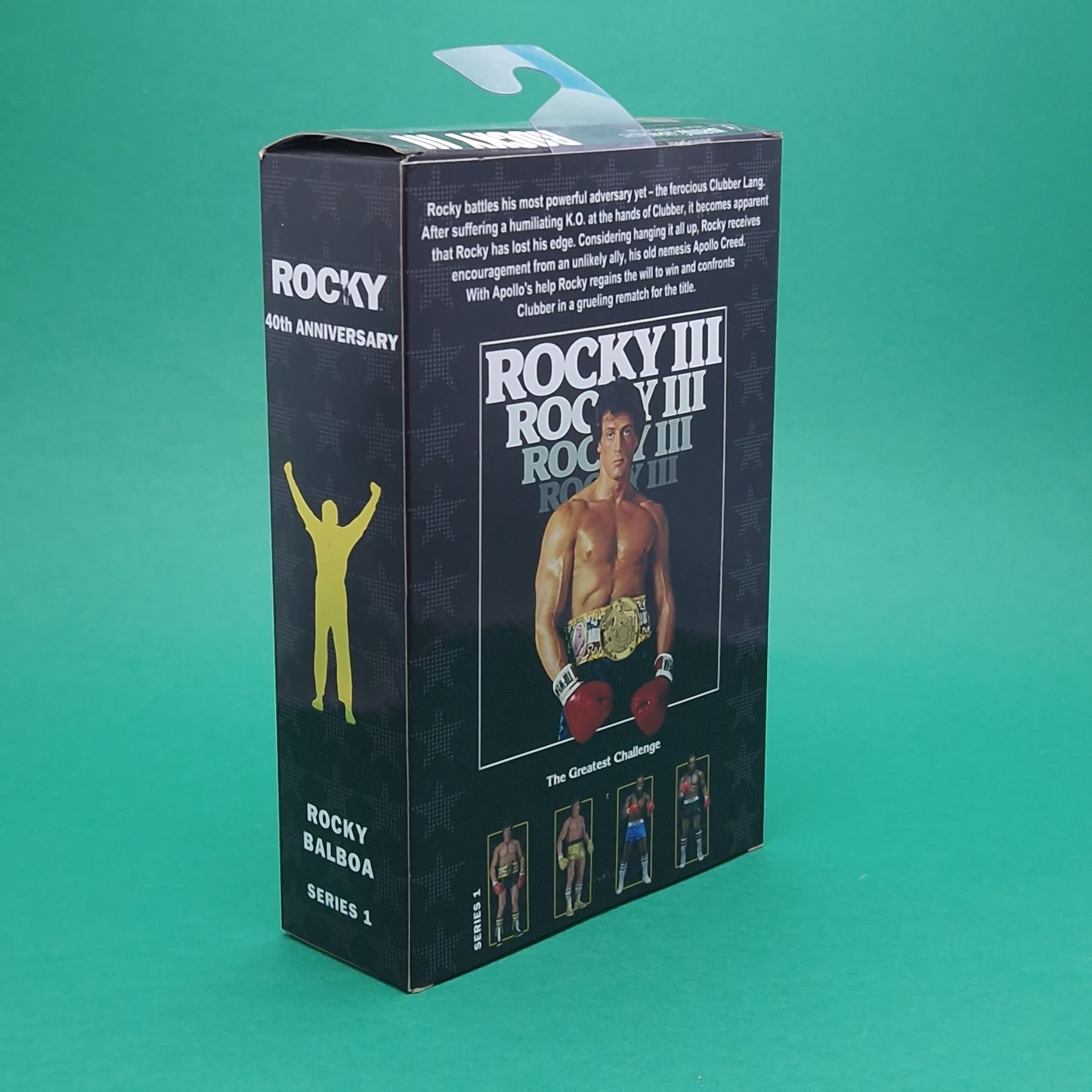 ROCKY 3 III ☆ ROCKY BALBOA Yellow Attire Shorts Action Figure ☆ NECA Boxed Sealed 40th Series 1