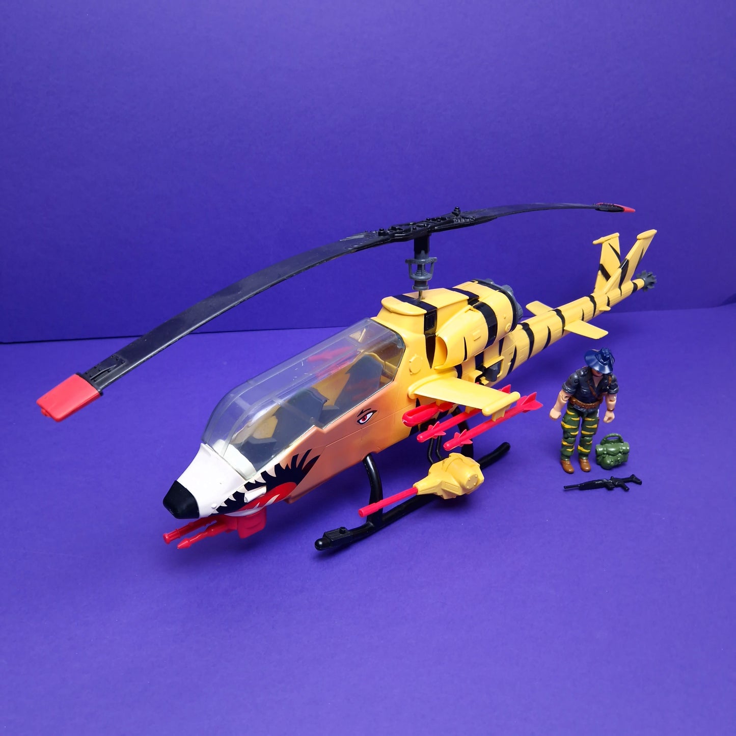 G.I.JOE ☆ TIGER FLY Vehicle WILD BILL / RECONDO Figure ☆ Boxed ACTION FORCE Hasbro 1988