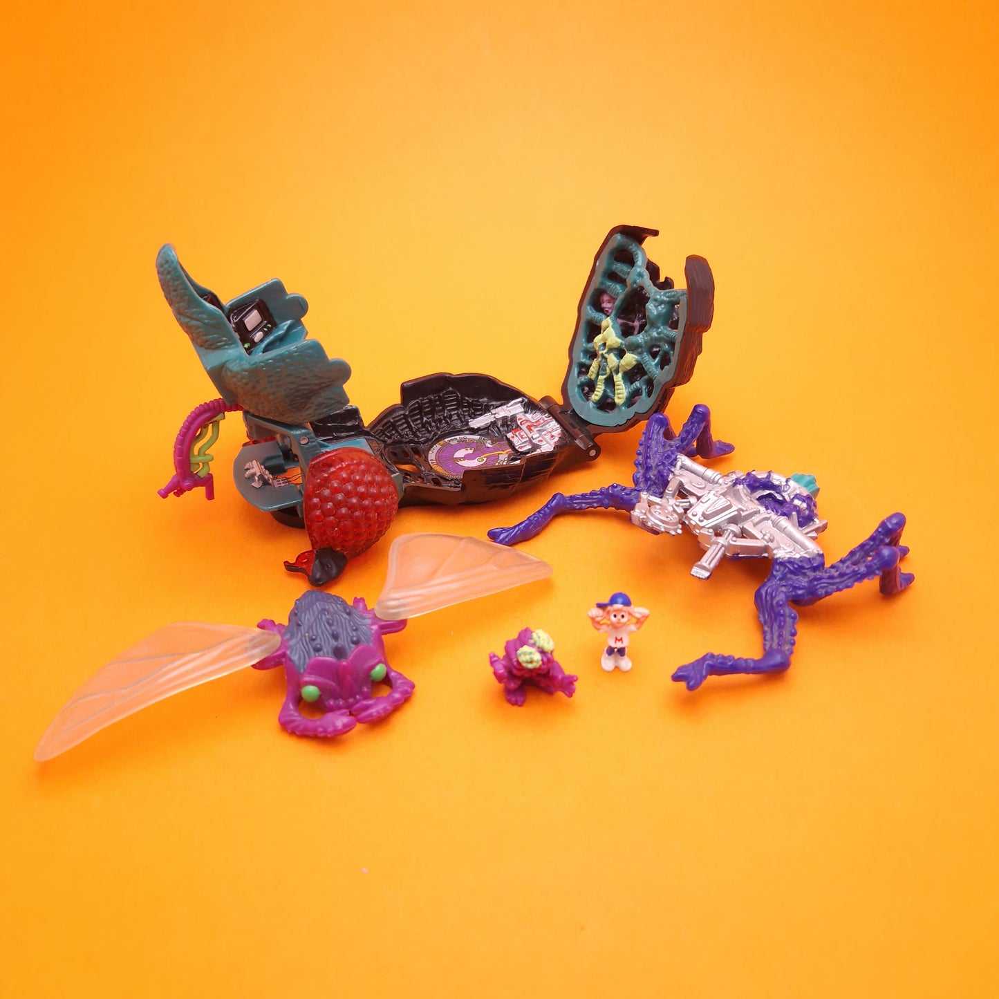 MIGHTY MAX ☆ SQUISHES THE FLY Doom Zones Vintage Figure Playset ☆ Complete