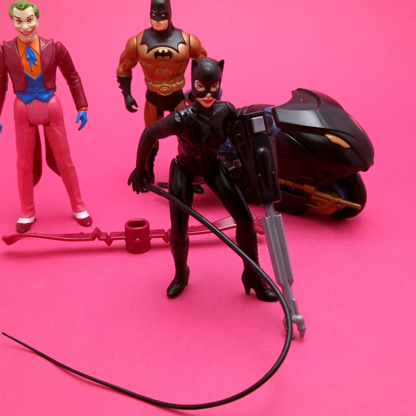 BATMAN DARK KNIGHT RETURNS ☆ Vintage Sky Escape JOKER CATWOMAN CYCLE DC SUPER HEROES 1990 Figure ☆ Kenner