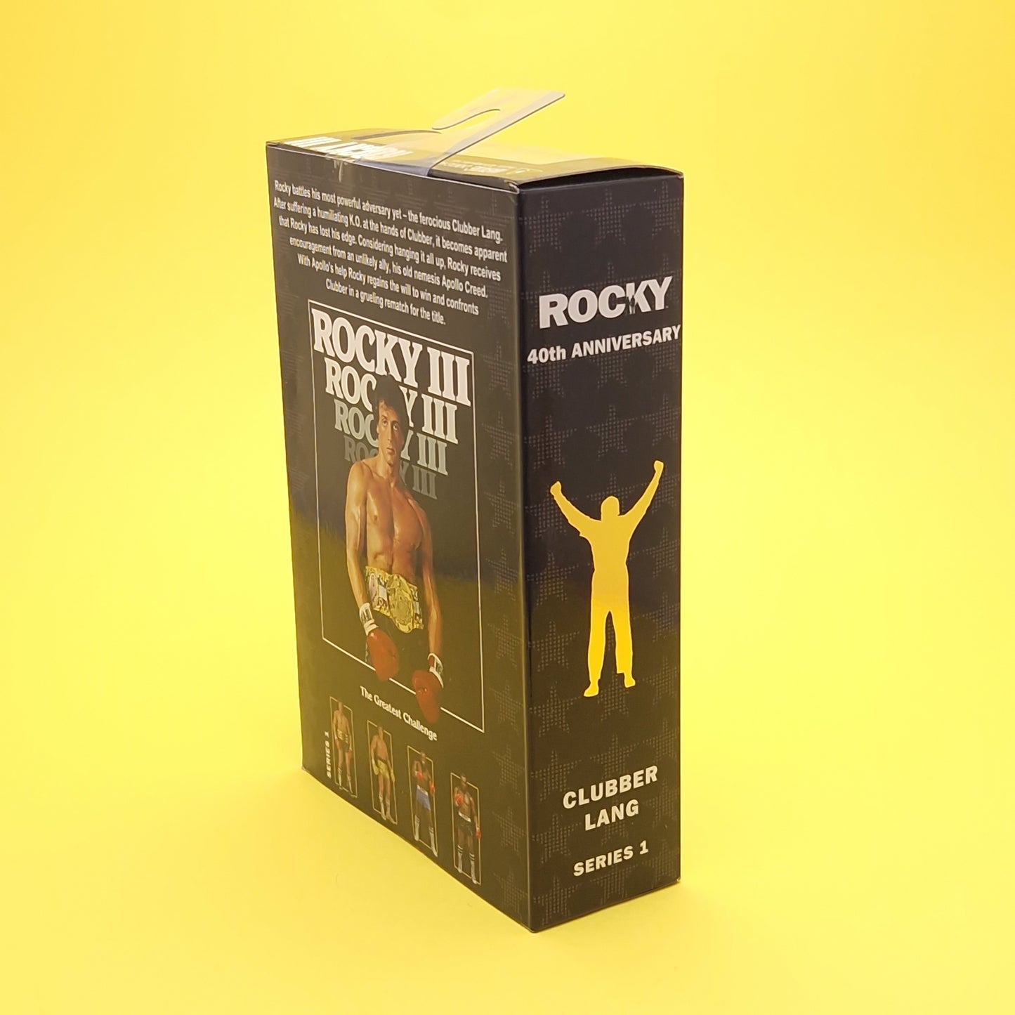 ROCKY 3 III ☆ CLUBBER LANG Black Attire Shorts Action Figure ☆ NECA Boxed Sealed 40th Series 1