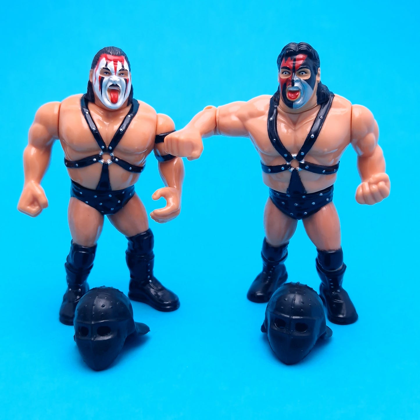 WWF HASBRO DEMOLITION CRUSH & SMASH HELMETS Tag Team Vintage Wrestling Figure ☆ Original 90s Series 2 MASKS