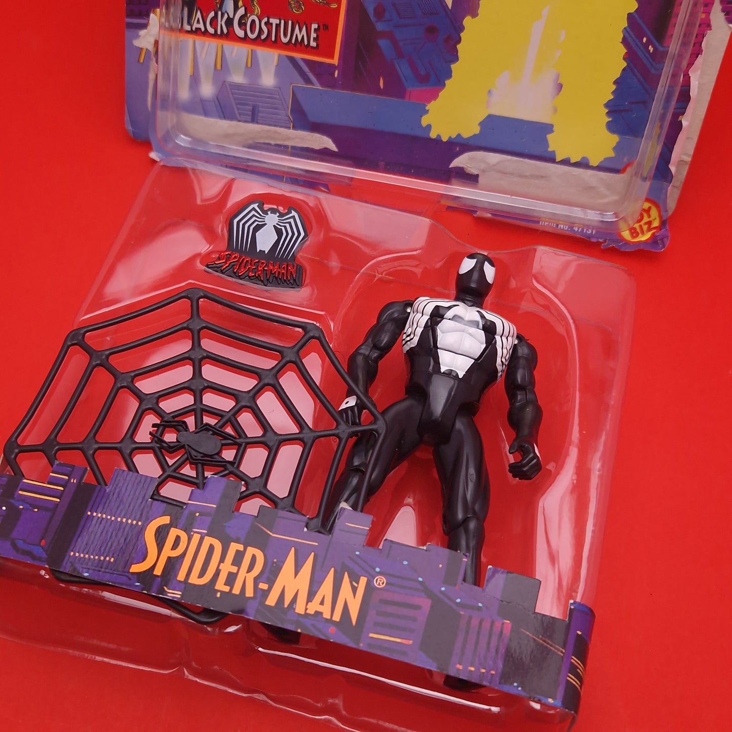 SPIDER-MAN ANIMATED SERIES ☆ BLACK COSTUME SPIDERMAN Action Figure ☆ Marvel Toybiz 90s Vintage