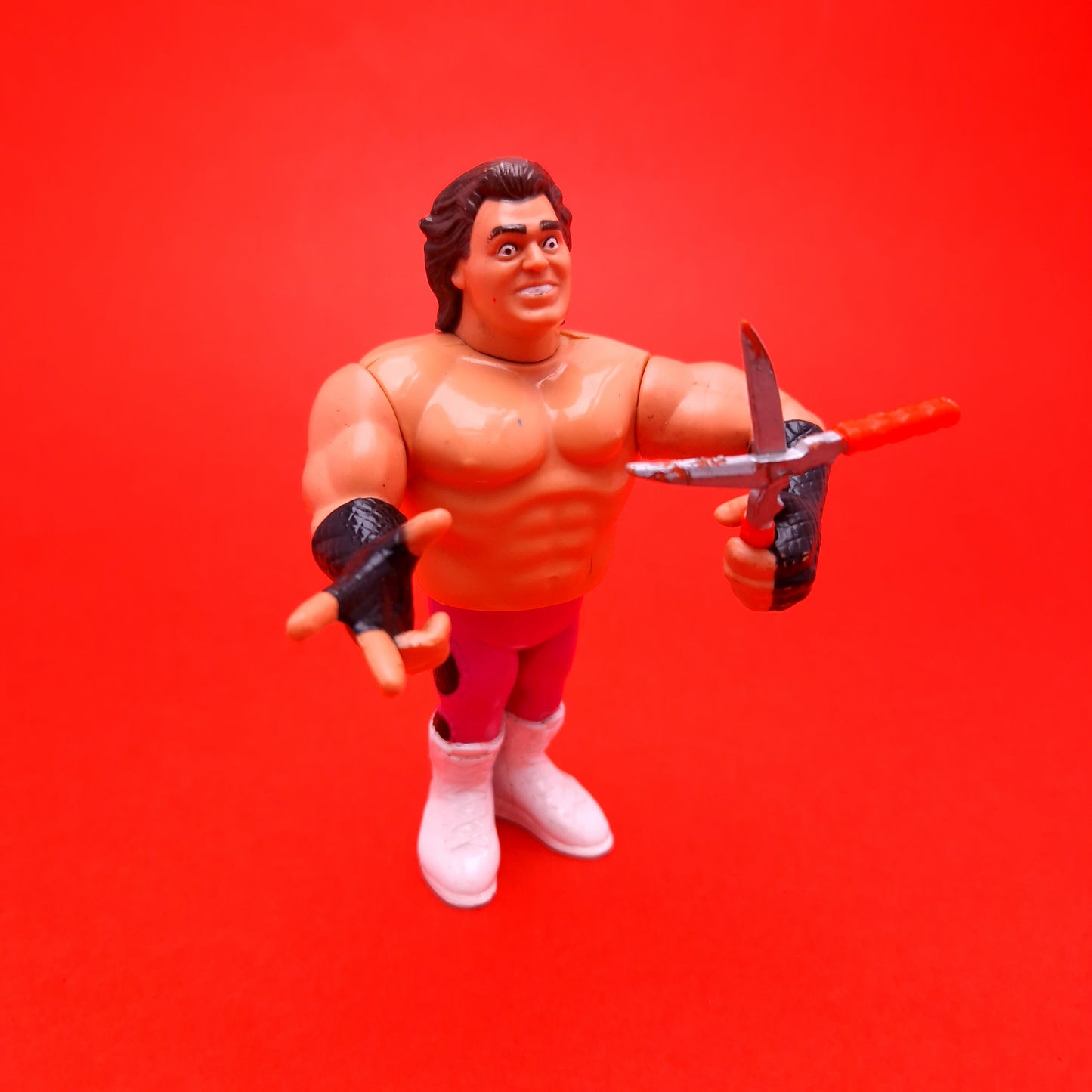 WWF HASBRO BRUTUS THE BARBER BEEFCAKE & Shears Vintage Wrestling Figure ☆ Original 90s Series 1