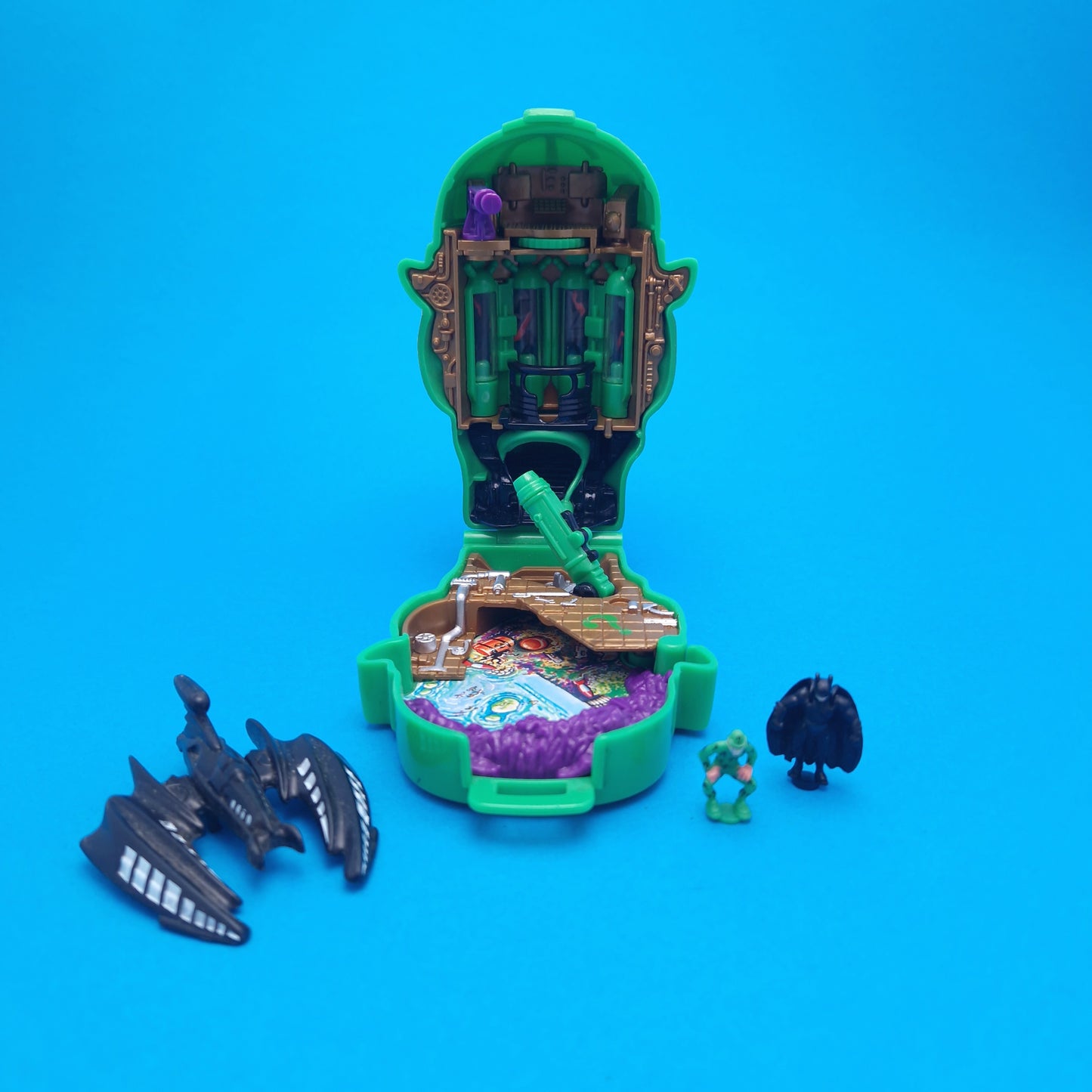 BATMAN FOREVER ☆ BATCAVE & RIDDLER POWER CENTRE Mini Playsets ☆ Vintage Kenner