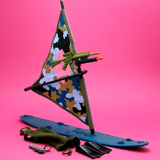 ACTION MAN ☆ OCEAN ENFORCER WINDSURFER Accessories Complete ☆ Vintage HASBRO 90's Loose