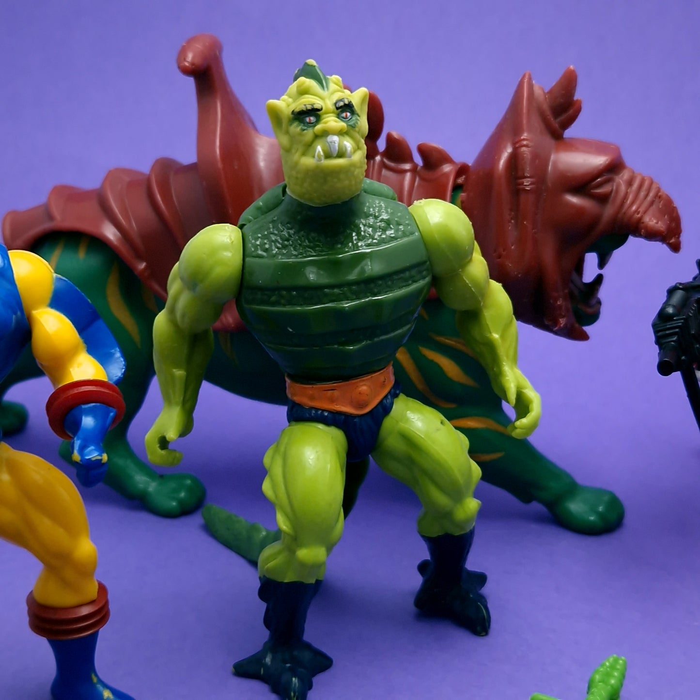 MASTERS OF THE UNIVERSE ☆ BUNDLE MODULOK SY-KLONE WHIPLASH KING HISS BATTLE CAT Vintage Figure ☆ MOTU Loose 80s Mattel