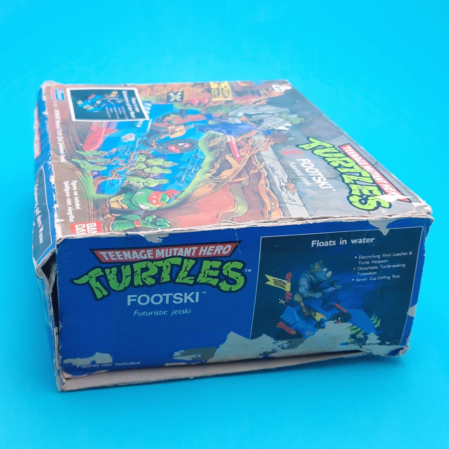TEENAGE MUTANT NINJA TURTLES ☆ FOOTSKI ROCKSTEADY Vintage Figure Vehicle ☆ Ninja BOXED Loose