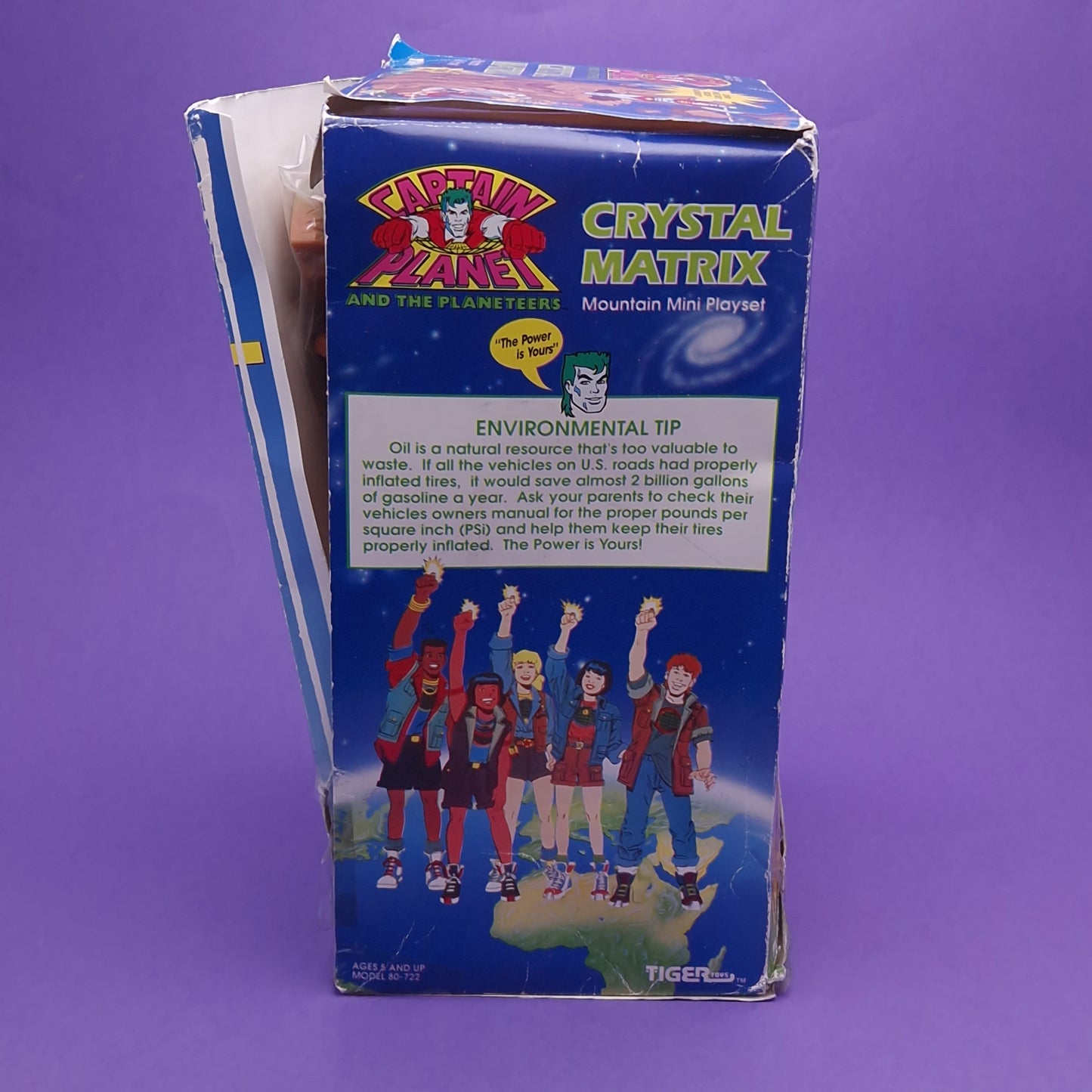 CAPTAIN PLANET ☆ CRYSTAL MATRIX ORIGINAL Action Figure Playset Boxed ☆ Vintage Tiger