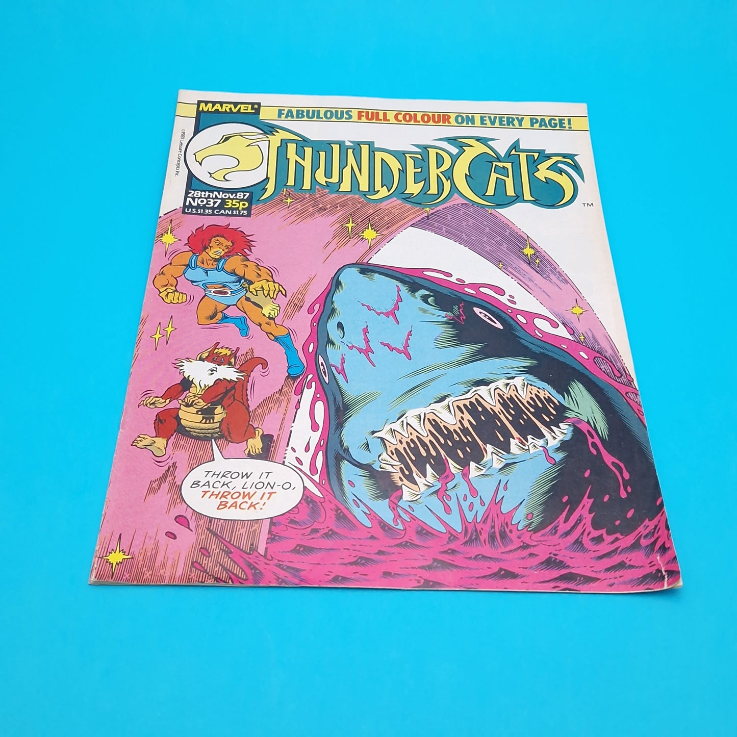 THUNDERCATS COMIC ☆ Vol 37 Vintage Original ☆ 80s Marvel Shark