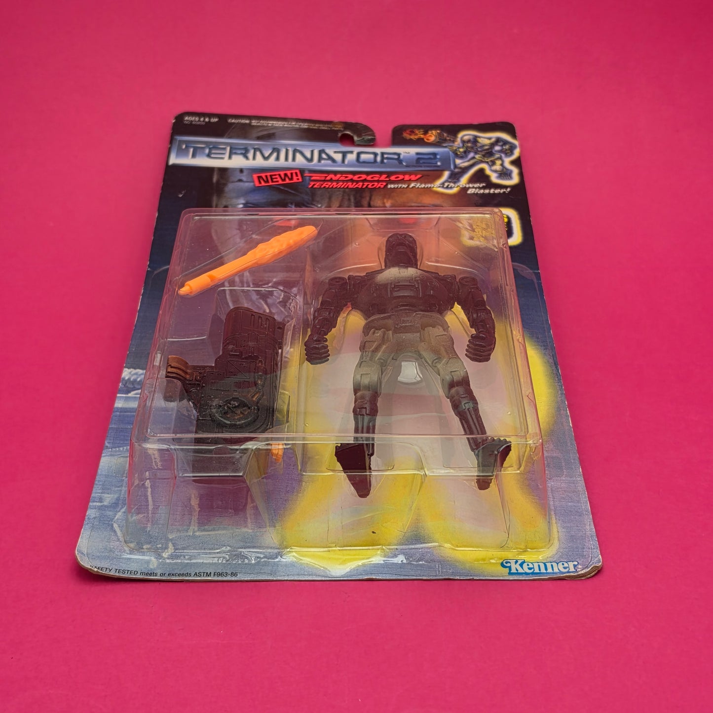 TERMINATOR 2 ☆ ENDOGLOW T-800 Action Figure ☆ Vintage 90s Kenner Carded