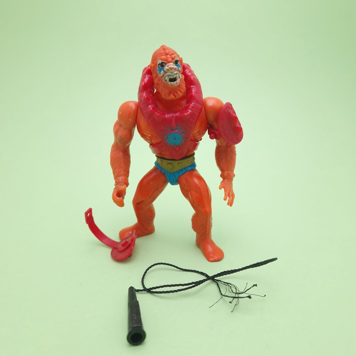 MASTERS OF THE UNIVERSE ☆ BEAST MAN RED Vintage Figure ☆ MOTU Loose 80s Mattel Original