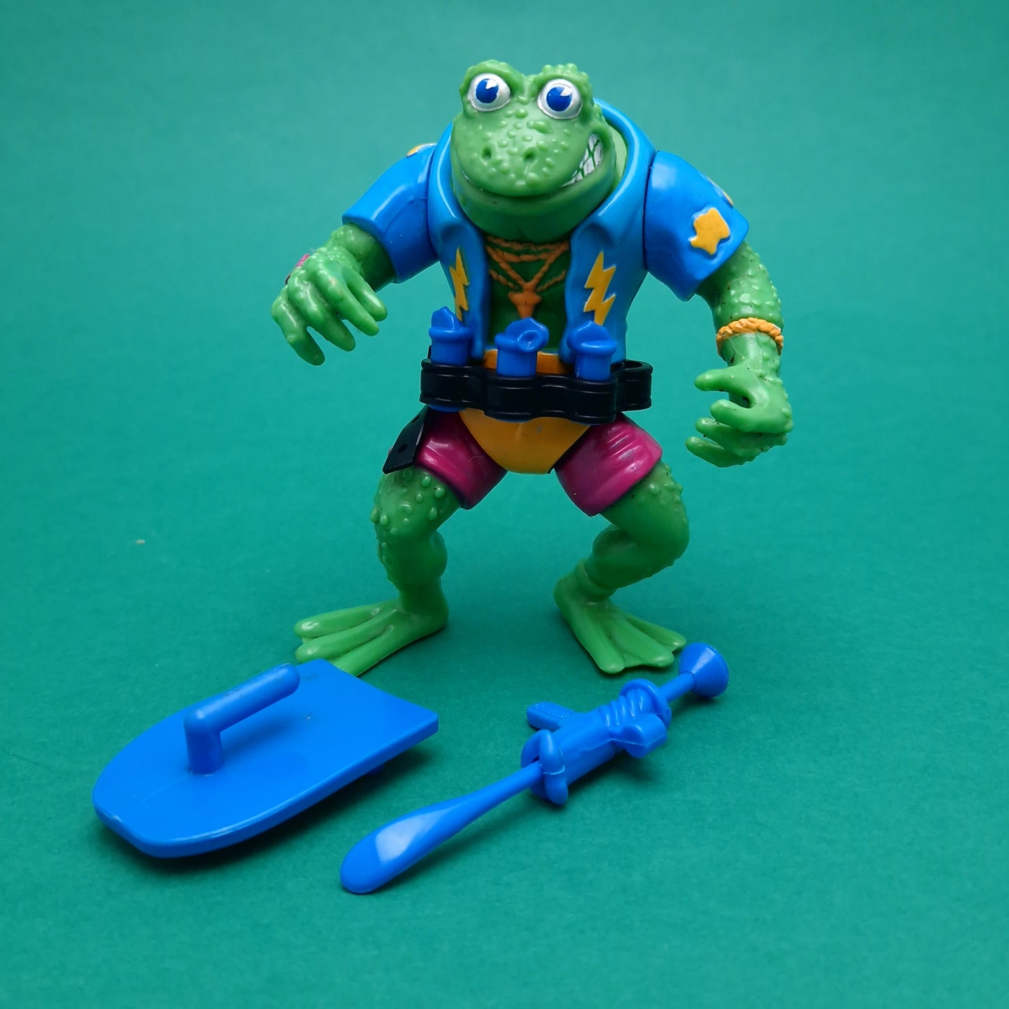 TEENAGE MUTANT NINJA TURTLES ☆ GENGHIS FROG Vintage Action Figure ☆ Loose