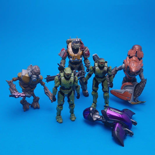 HALO ☆ GRUNT MASTER CHIEF Bundle x6 Action Figure ☆ Retro Gaming Original McFarlane