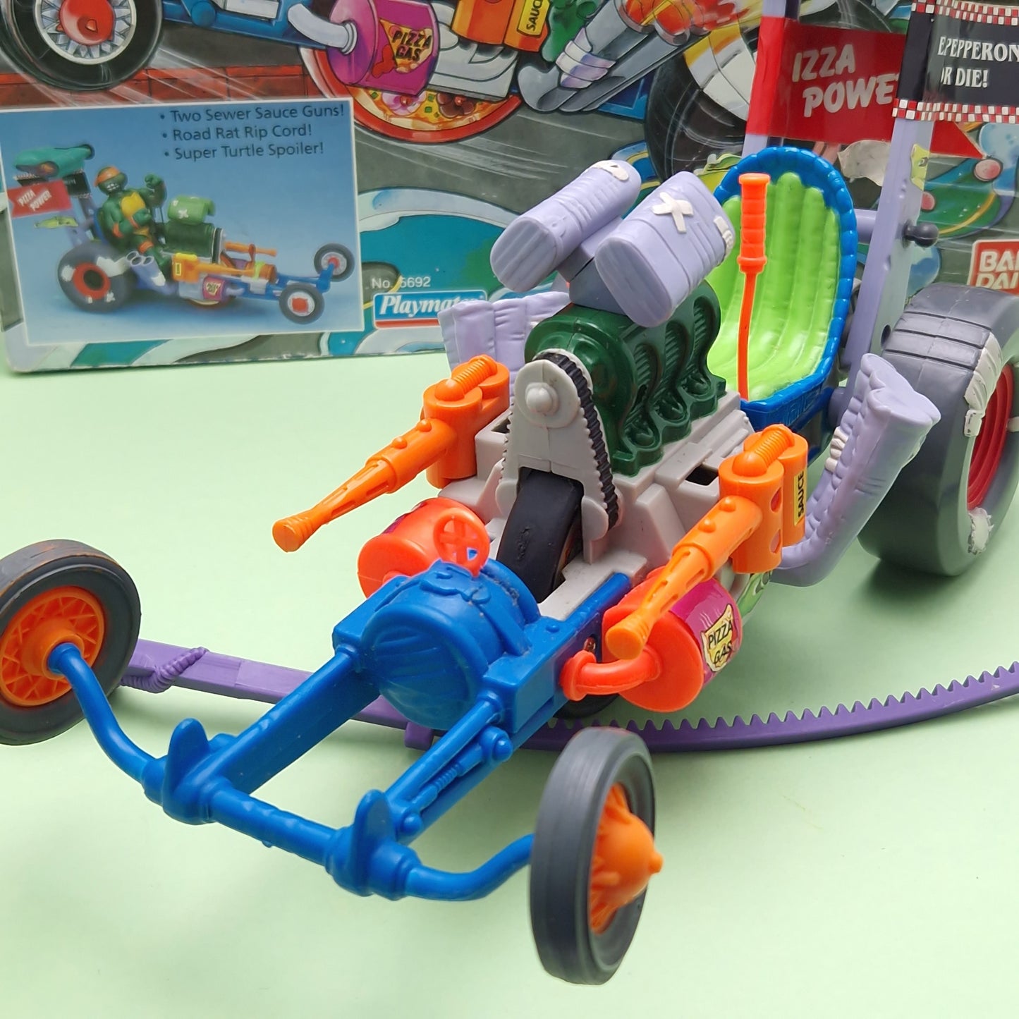 TEENAGE MUTANT NINJA TURTLES ☆ SEWER DRAGSTER Vintage Action Figure Vehicle ☆ Loose BOXED