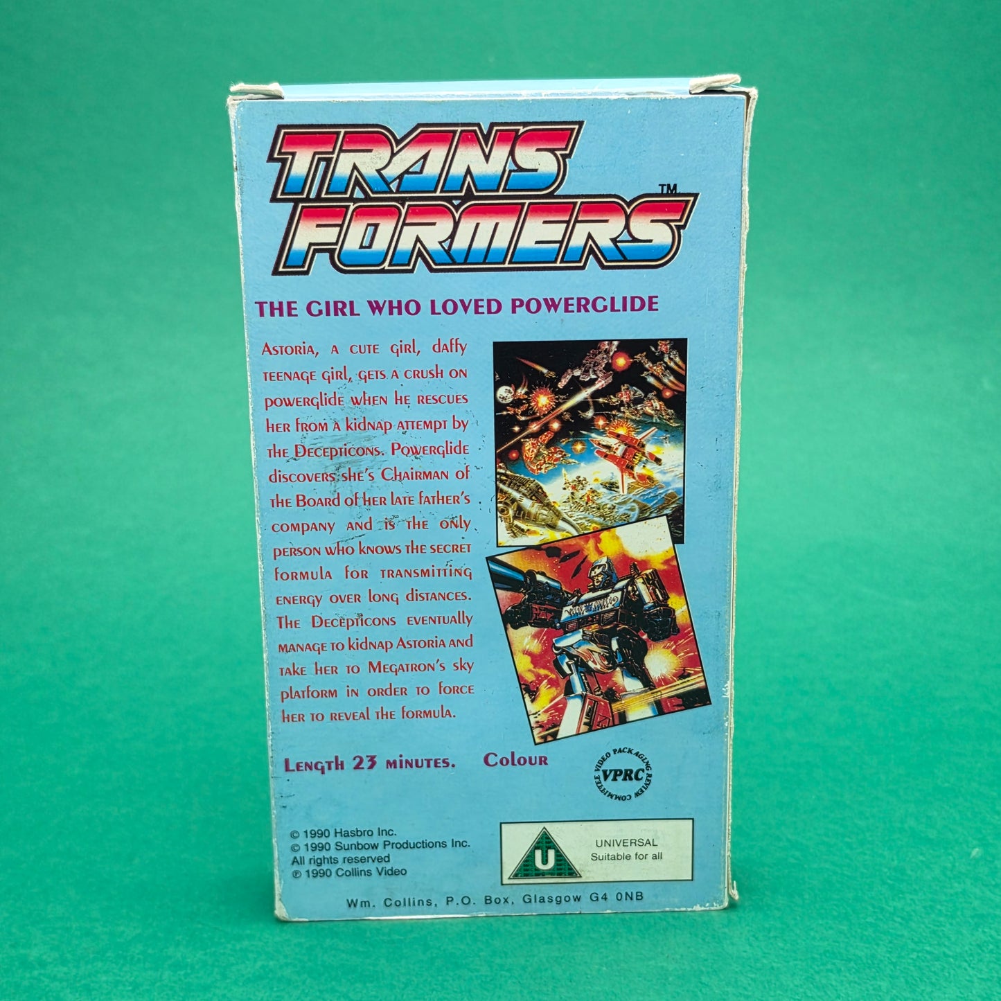 VHS Video ☆ TRANSFORMERS THE GIRL WHO LOVED POWERGLIDE ☆ U Cert Vintage Tape
