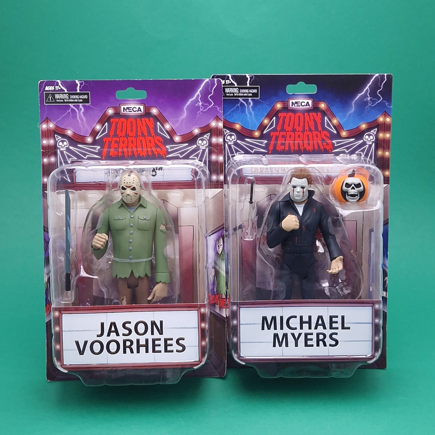 TOON TERRORS ☆ JASON VOORHEES & MICHAEL MYERS Action Figure ☆ Horror NECA Boxed Carded