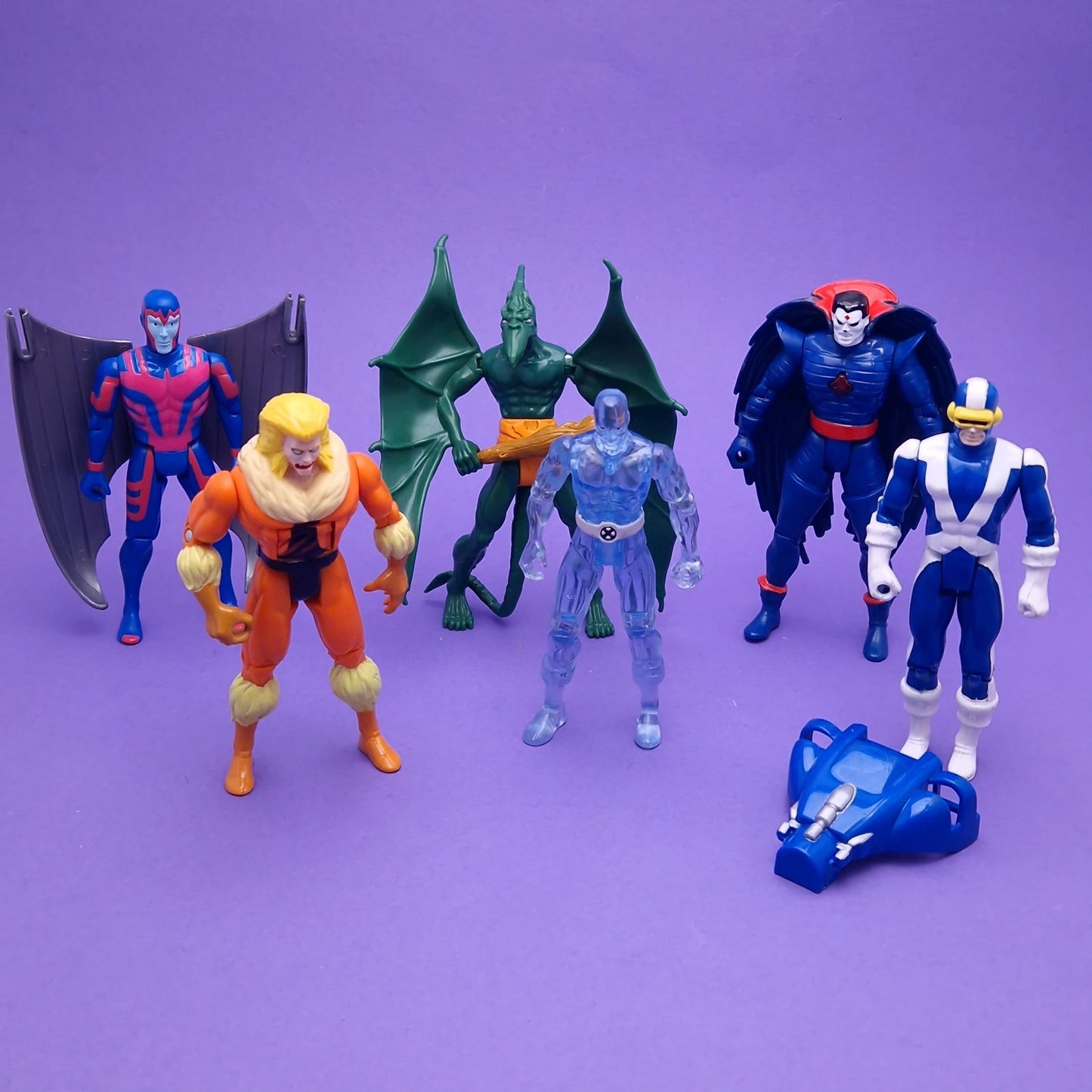 X-MEN ☆ CYCLOPs SABRETOOTH SAURON SINISTER x6 Action Figures ☆ Vintage 90s Toybiz