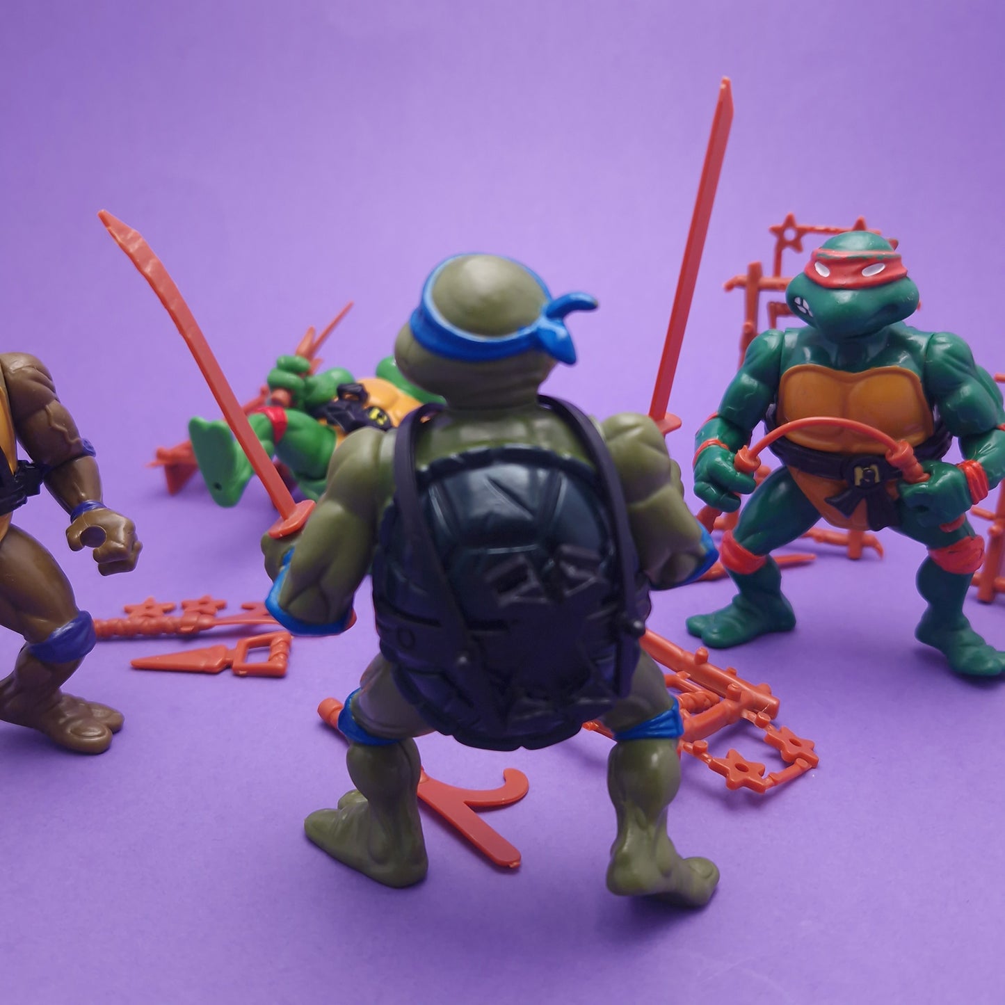 TEENAGE MUTANT NINJA TURTLES ☆ TMNT LEO RAPH MIKE DON Set of 4 Vintage Figures ☆ Loose 80's