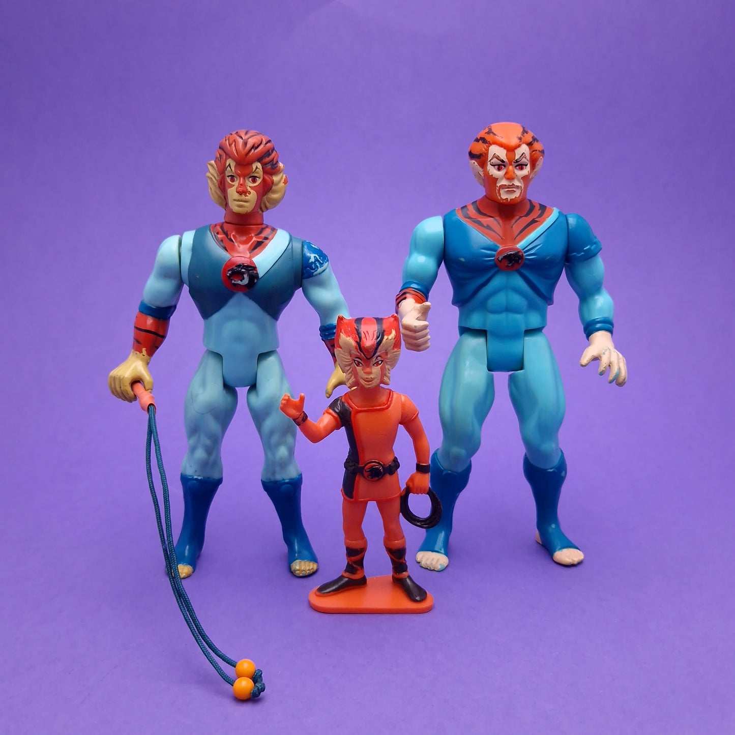 THUNDERCATS ☆ YOUNG TYGRA WILKIT Complete Action Figure & Older Tygra ☆ Vintage LJN Original 80s Loose