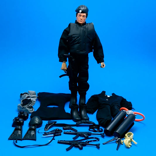 ACTION MAN ☆ SAS OUTFIT COMMANDER UNDERWATER ATTACK Uniform & Eagle Eye Figure 80's ☆ Vintage PALITOY Loose