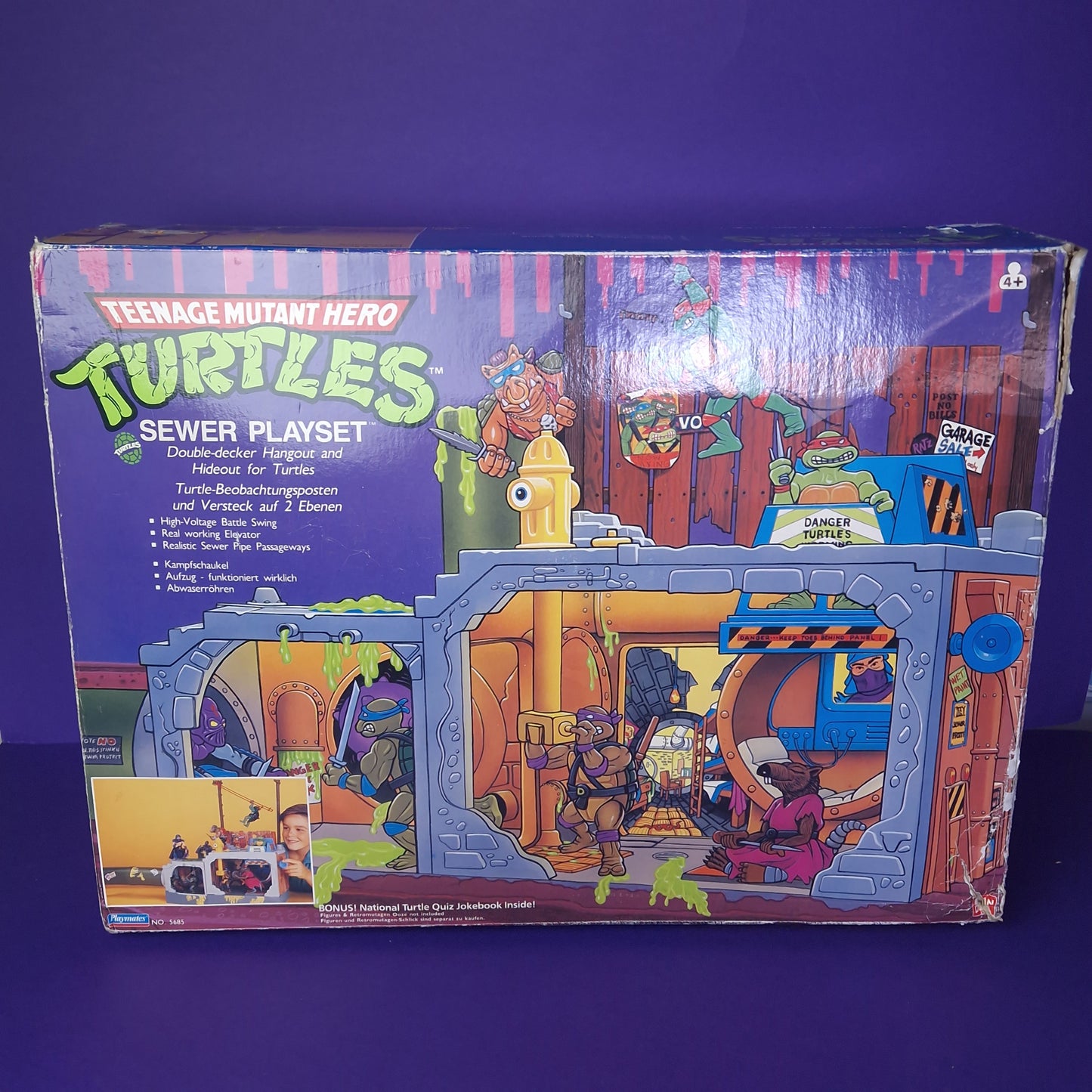 TEENAGE MUTANT NINJA TURTLES ☆ THE SEWER LAIR PLAYSET for Vintage Figures ☆ Loose BOXED
