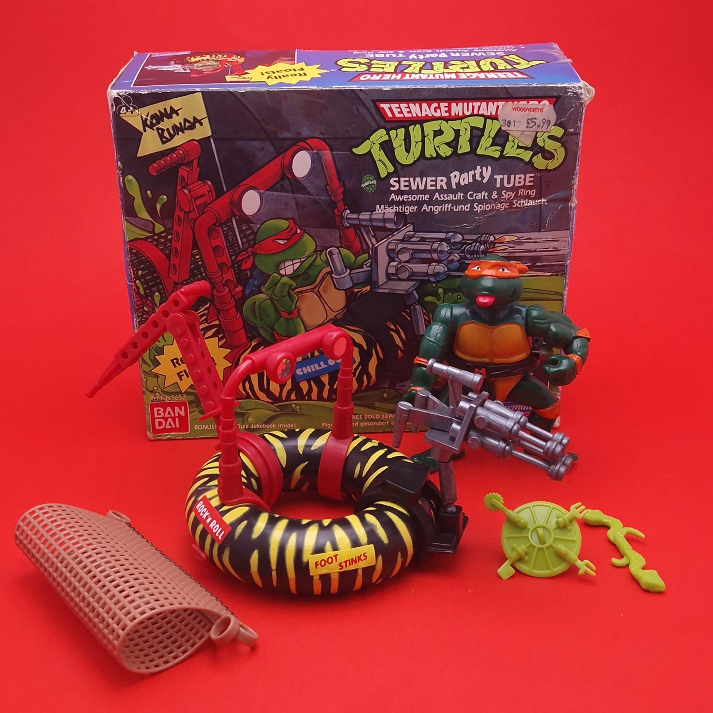 TEENAGE MUTANT NINJA TURTLES ☆ SEWER PARTY TUBE Vintage Action Figure ☆ Loose BOXED