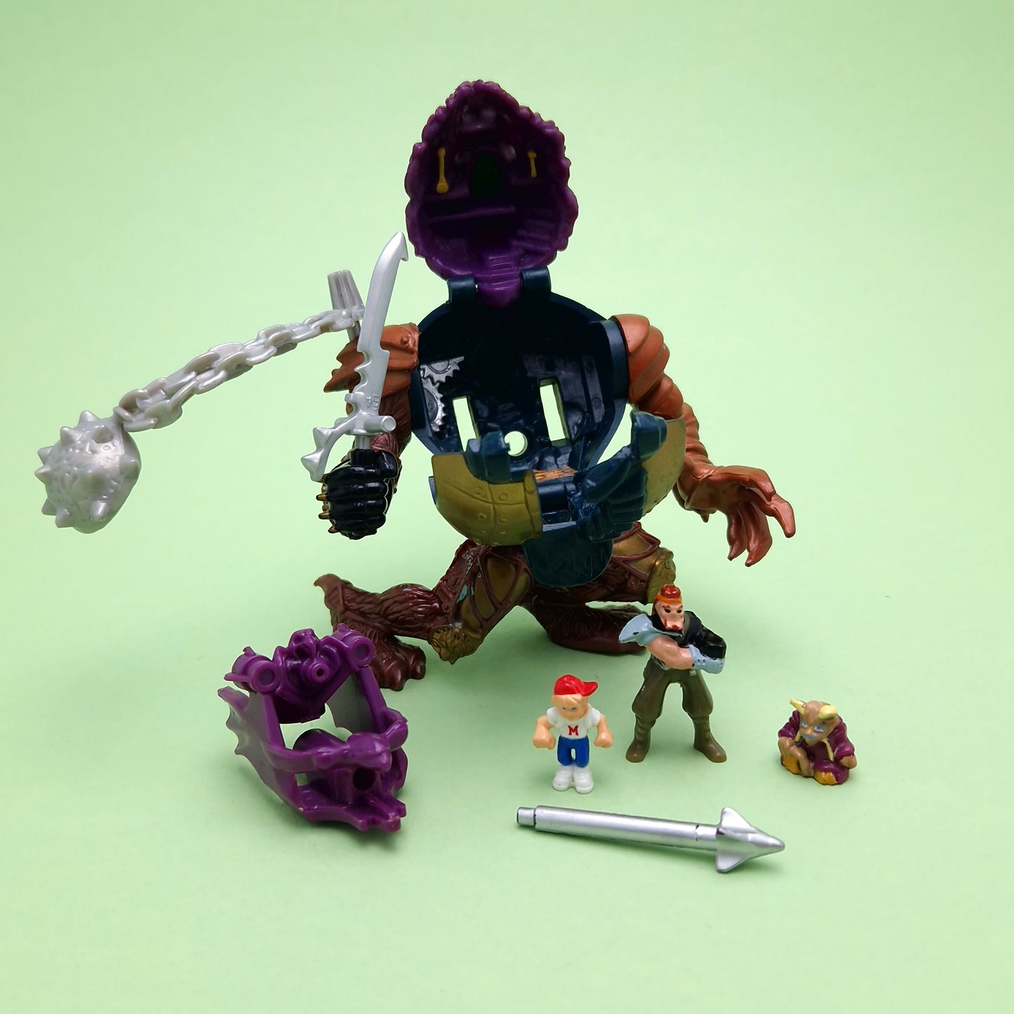 MIGHTY MAX ☆ CONQUEROR LION Battle Warrior Vintage Figure Playset ☆ Complete Loose