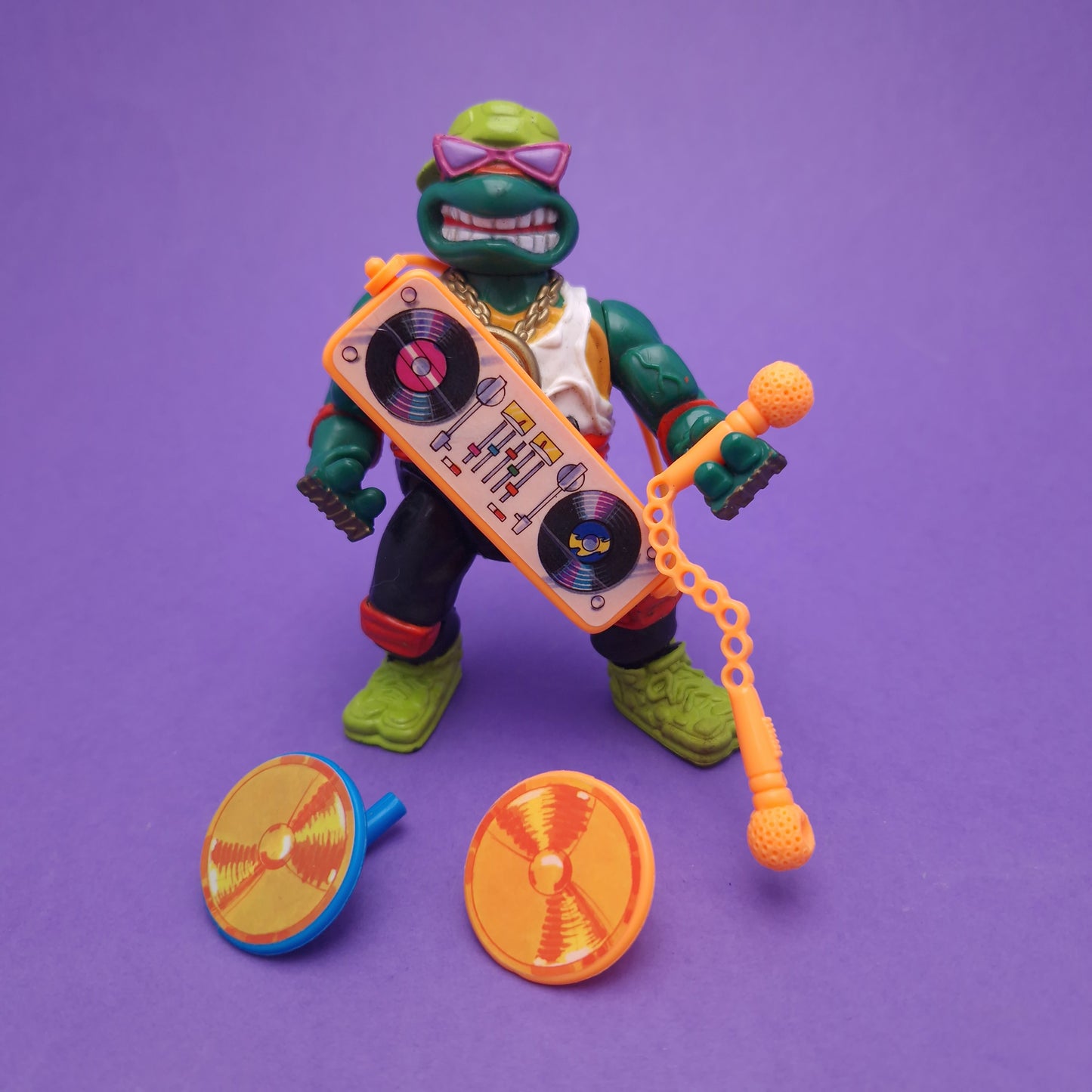 TEENAGE MUTANT NINJA TURTLES ☆ RAPPIN MIKE Vintage Action Figure ☆ 90s Loose Complete